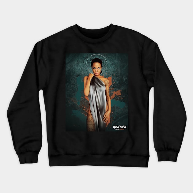 angelina jolie art Crewneck Sweatshirt by Shebelbayn